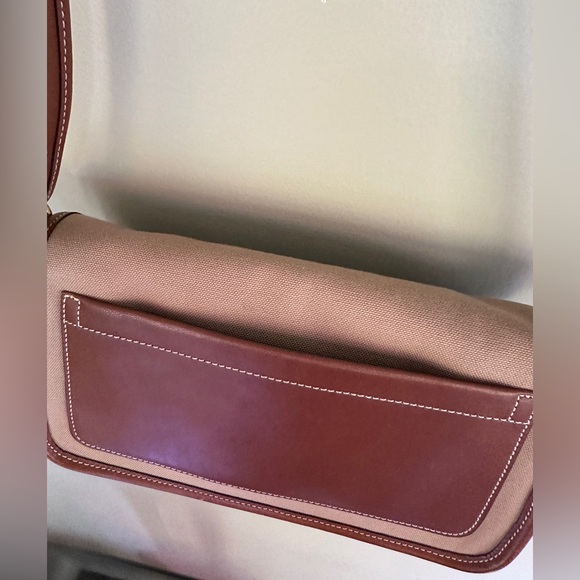 COACH VTG LEGACY DEMI BROWN CANVAS LEATHER FLAP SHOULDER BAG SMALL PURSE 9120 - Picture 6 of 13